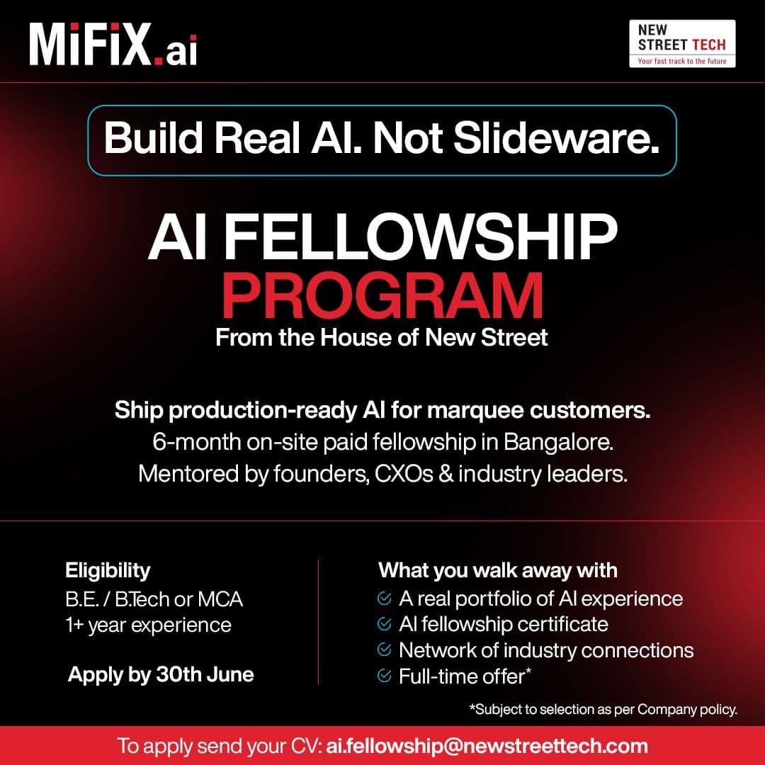MiFiX.ai AI Fellowship Program — Build Real AI, Not Slideware